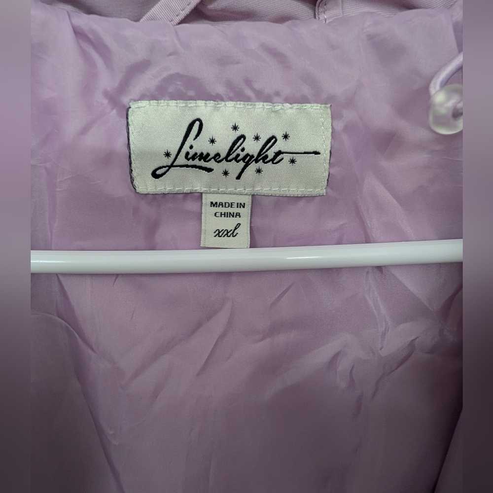 Women's Lavender Hooded Rain Jacket - Picture 5 of 5
